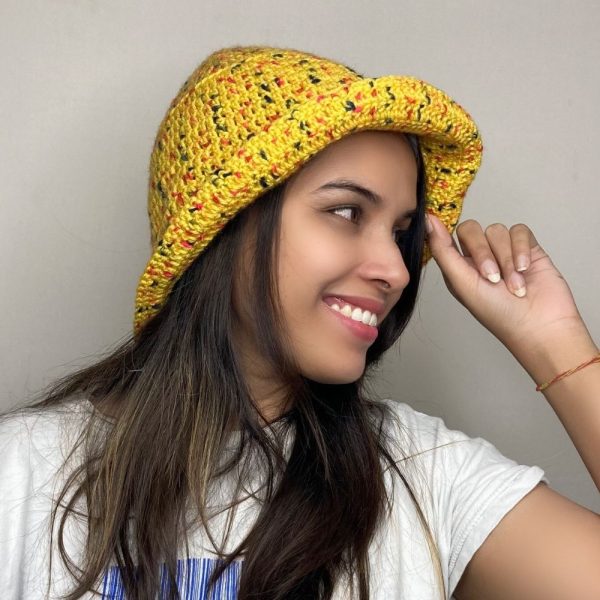 Unisex Yellow Sun Hat Knitrollers