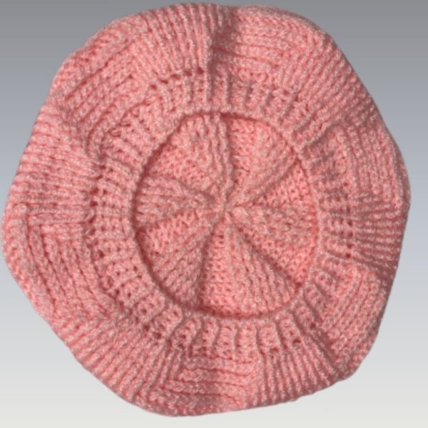 Women French Pink Beret Hat Knitrollers