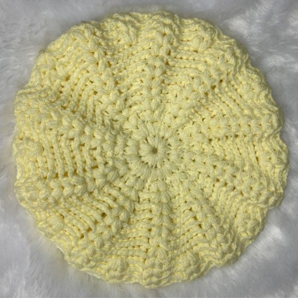 Women French Cream Beret Hat Knitrollers