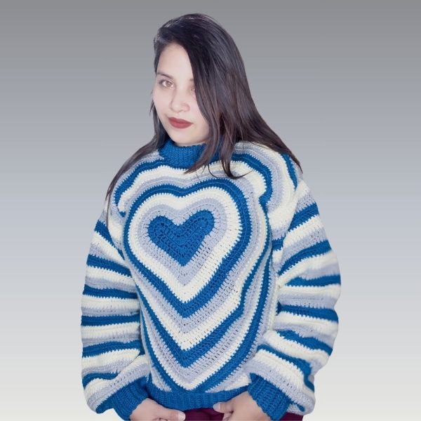 Women Heart Crochet 3 color Knit Rollers