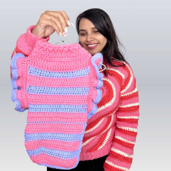 Crochet Combo set- Dog Sweater and heart Sweater
