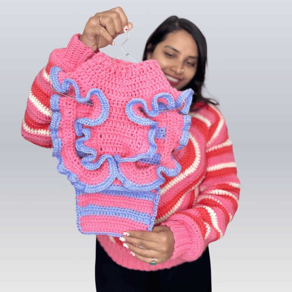 Crochet Combo set- Dog Sweater and heart Sweater