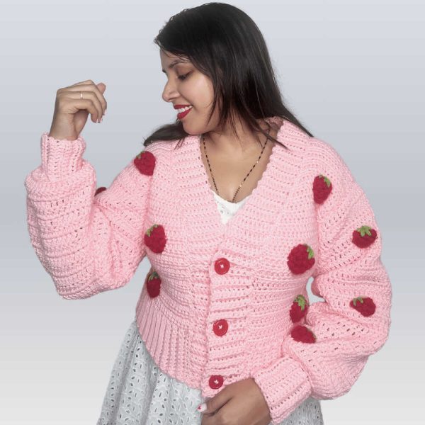 Strawberry Crochet Cardigan