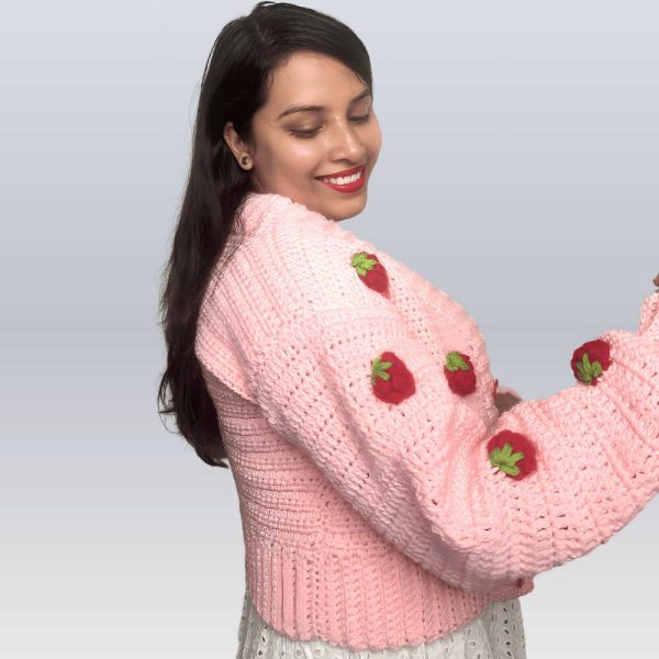 Strawberry Crochet Cardigan - Image 5