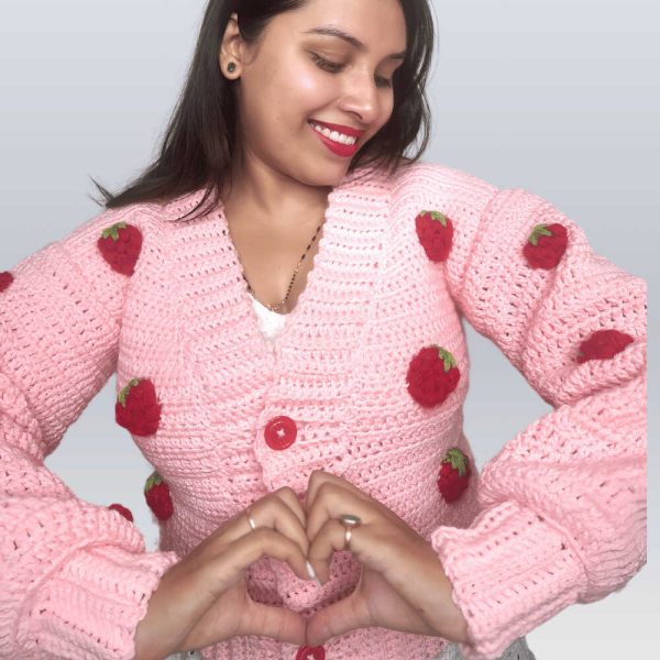 Strawberry Crochet Cardigan