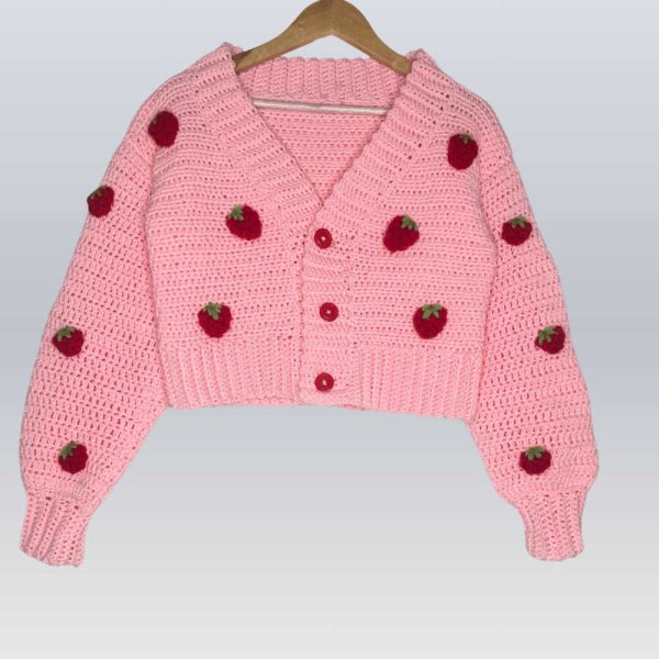 Strawberry Crochet Cardigan