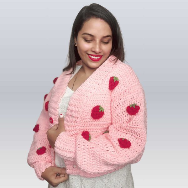 Strawberry Crochet Cardigan